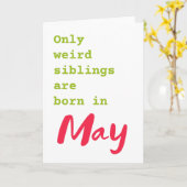 兄妹おもしろい5月の誕生日カード カード (黄色い花)