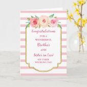 兄妹の結婚お祝い カード (黄色い花)