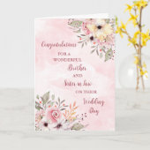 兄妹の結婚お祝い カード (黄色い花)