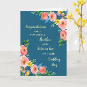 兄妹の結婚お祝い カード (黄色い花)