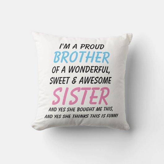 兄弟おもしろい贈り物 クッション (正面)