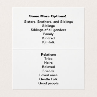 "兄弟および姉妹"の介在w/suggestions 名刺