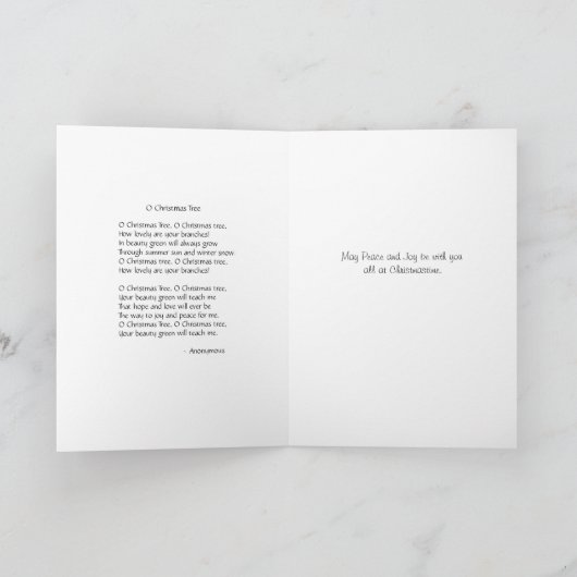 兄弟および家族-平和のためのクリスマスツリーカード シーズンカード (内部)