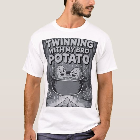 兄弟じゃん!ポテトと一緒 Tシャツ (正面)