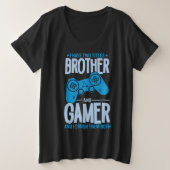 兄弟とゲーマーの2タイトルを粉砕 プラスサイズTシャツ (デザイン正面)