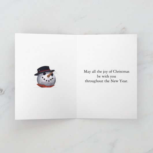 兄弟のためのすてきな雪だるまのクリスマスカード シーズンカード (内部)