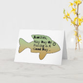 兄弟のための魚釣りの誕生日、前部の大きい魚 カード (黄色い花)