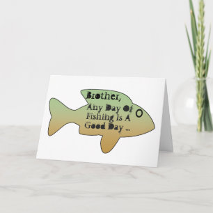 兄弟のための魚釣りの誕生日、前部の大きい魚 カード