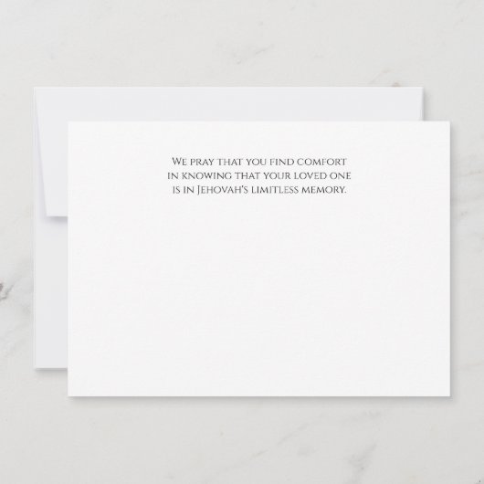 兄弟のためのJW同情カード – 黙示録21:3,4 サンキューカード (裏面)