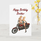 兄弟のためのPinバイクもしくは自転車に乗る人の女の子のバースデー・カード カード (黄色い花)