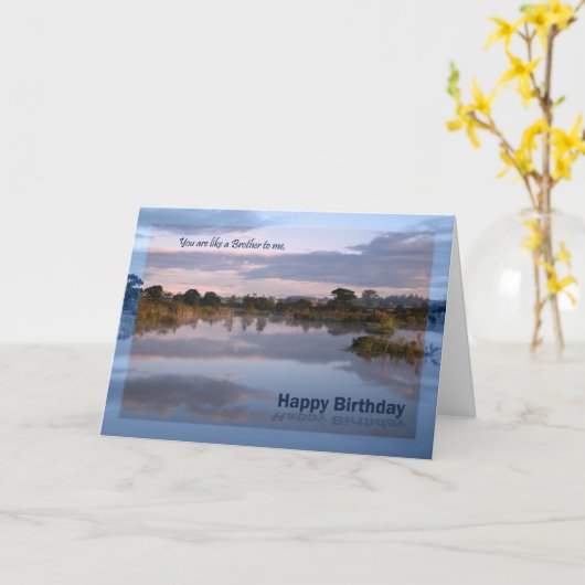 兄弟のように、湖の夜明け誕生日カード カード (黄色い花)