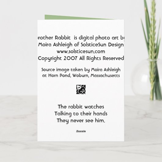 兄弟のウサギ カード (裏面)