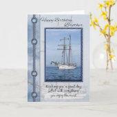 兄弟のヨットの誕生日の挨拶 カード (黄色い花)