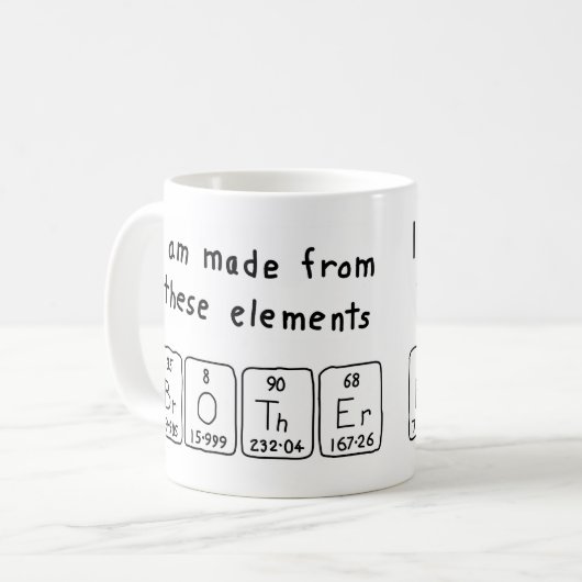 兄弟の周期表の名前のマグ コーヒーマグカップ (正面左)