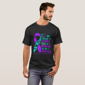 兄弟の為に紫とターコイズブルーで自殺予防を Tシャツ (正面フル)