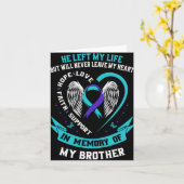 兄弟の自殺を悼んで - ティールとパープル カード (黄色い花)