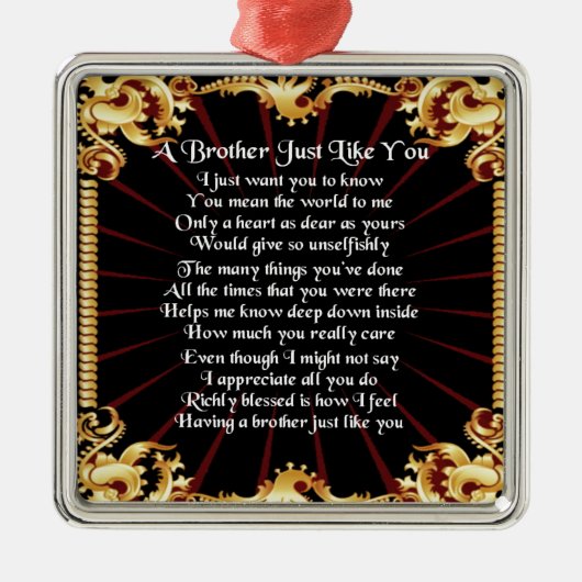 兄弟の詩-黒いデザイン メタルオーナメント (正面)