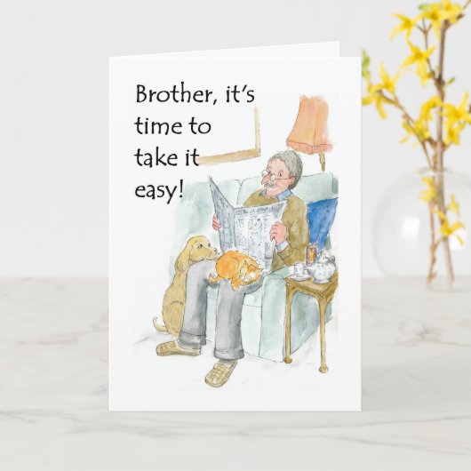 兄弟の退職証 カード (黄色い花)