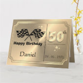 兄弟の50歳誕生日におすすめの金箔加工オリジナルカード カード (黄色い花)