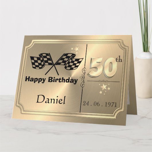兄弟の50歳誕生日におすすめの金箔加工オリジナルカード カード (正面)