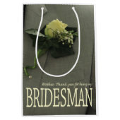 兄弟のBridesmanは感謝していしています ミディアムペーパーバッグ (正面)