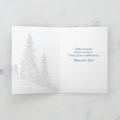 兄弟のTennysonの詩のための新年の雪及び針葉樹 シーズンカード (内部)