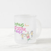 兄弟は最も最高のな姉妹のマグを持っています フロストグラスマグカップ (正面右)