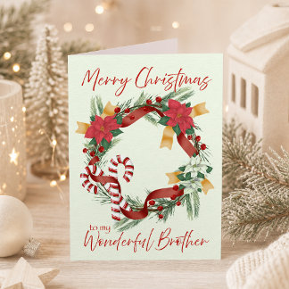 兄弟へのクリスマスリース カード