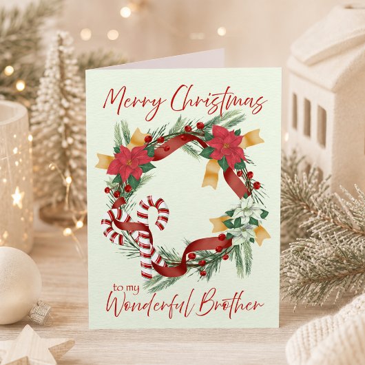兄弟へのクリスマスリース カード