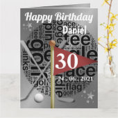 兄弟へのゴルフ誕生日カード カード (黄色い花)