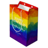 兄弟カラフル虹の共同誕生日 ミディアムペーパーバッグ (裏面アングル)