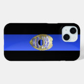 兄弟キーパー警察バッジ – 薄いブルーライン Case-Mate iPhoneケース (裏面 (横))