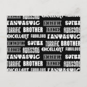 兄弟クールモダンのデザイン前向き: Words ポストカード (正面)