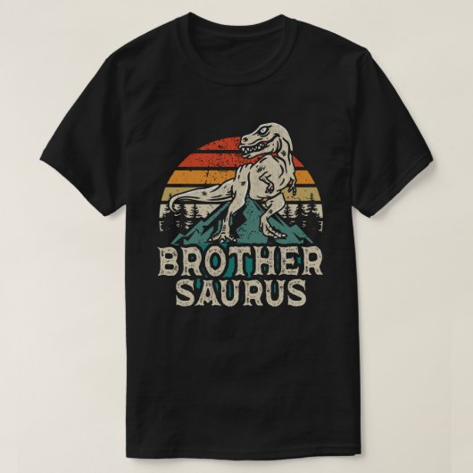 兄弟ティラノサウルス 兄弟愛あふれる面白グッズ Tシャツ (デザイン正面)