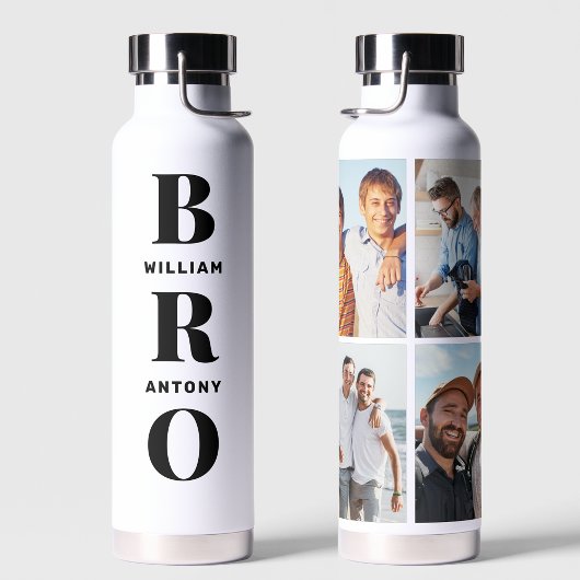 兄弟ユニークへの贈り物4 Photo Collage ウォーターボトル