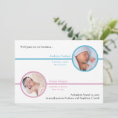 兄弟二人の写真出生発表 案内状 (スタンド正面)