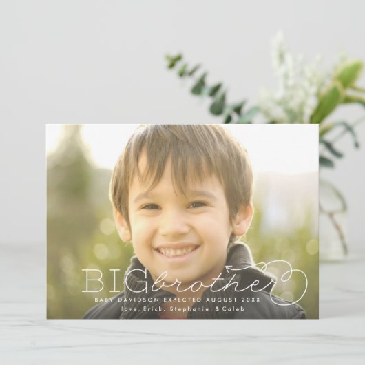 兄弟写真妊娠のお知らせを促進 招待状 (スタンド正面)
