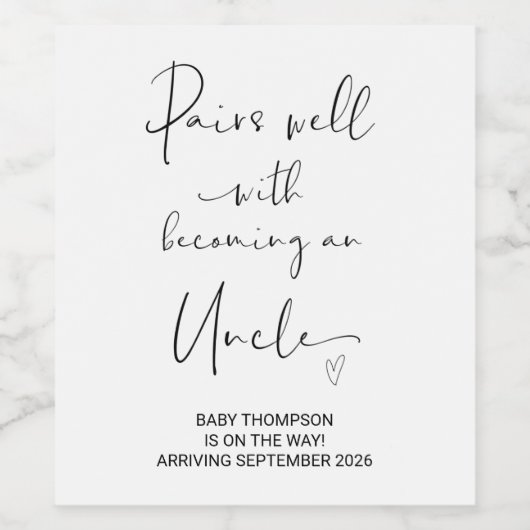 兄弟勝利の妊娠の発表をする叔父 ワインラベル (シングルラベル)