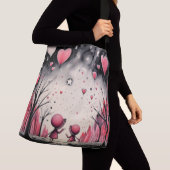 兄弟姉妹うがいするラブハート クロスボディバッグ (クローズアップ)