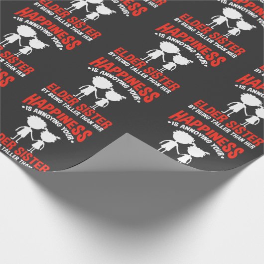 兄弟姉妹おもしろいの小さな兄弟の短い姉 ラッピングペーパー (角)