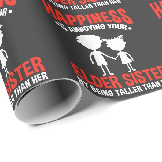 兄弟姉妹おもしろいの小さな兄弟の短い姉 ラッピングペーパー (ロールコーナー)