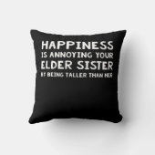兄弟姉妹おもしろいギフトのための弟Lil姉妹D クッション (裏面)