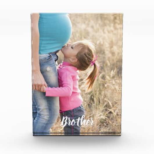 兄弟姉妹が付いている新生児の妊娠の写真 フォトブロック (正面)