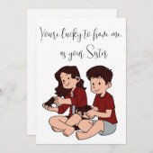 兄弟姉妹の日「あなたは運が良かった」 カスタマイズ-  シーズンカード (正面/裏面)