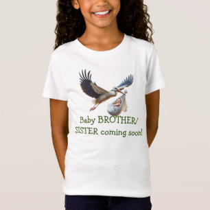 兄弟姉妹の誕生の発表おもしろいストーク Tシャツ