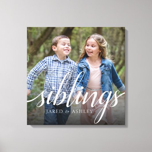 兄弟姉妹カスタム兄弟姉妹写真の手書き キャンバスプリント (正面)