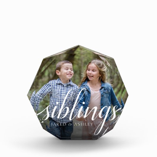 兄弟姉妹カスタム兄弟姉妹写真の手書き フォトブロック (正面)