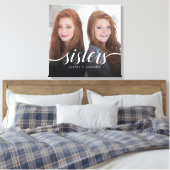 兄弟姉妹カスタム姉妹フォト手書き キャンバスプリント (インサイチュ (寝室))