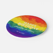 兄弟姉妹カラフルレインボージョイント誕生日 ペーパープレート (アングル)