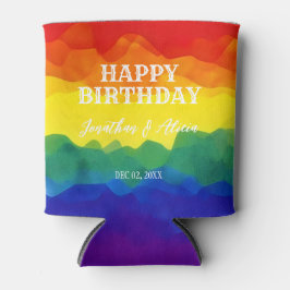 兄弟姉妹カラフルレインボージョイント誕生日 缶クーラー